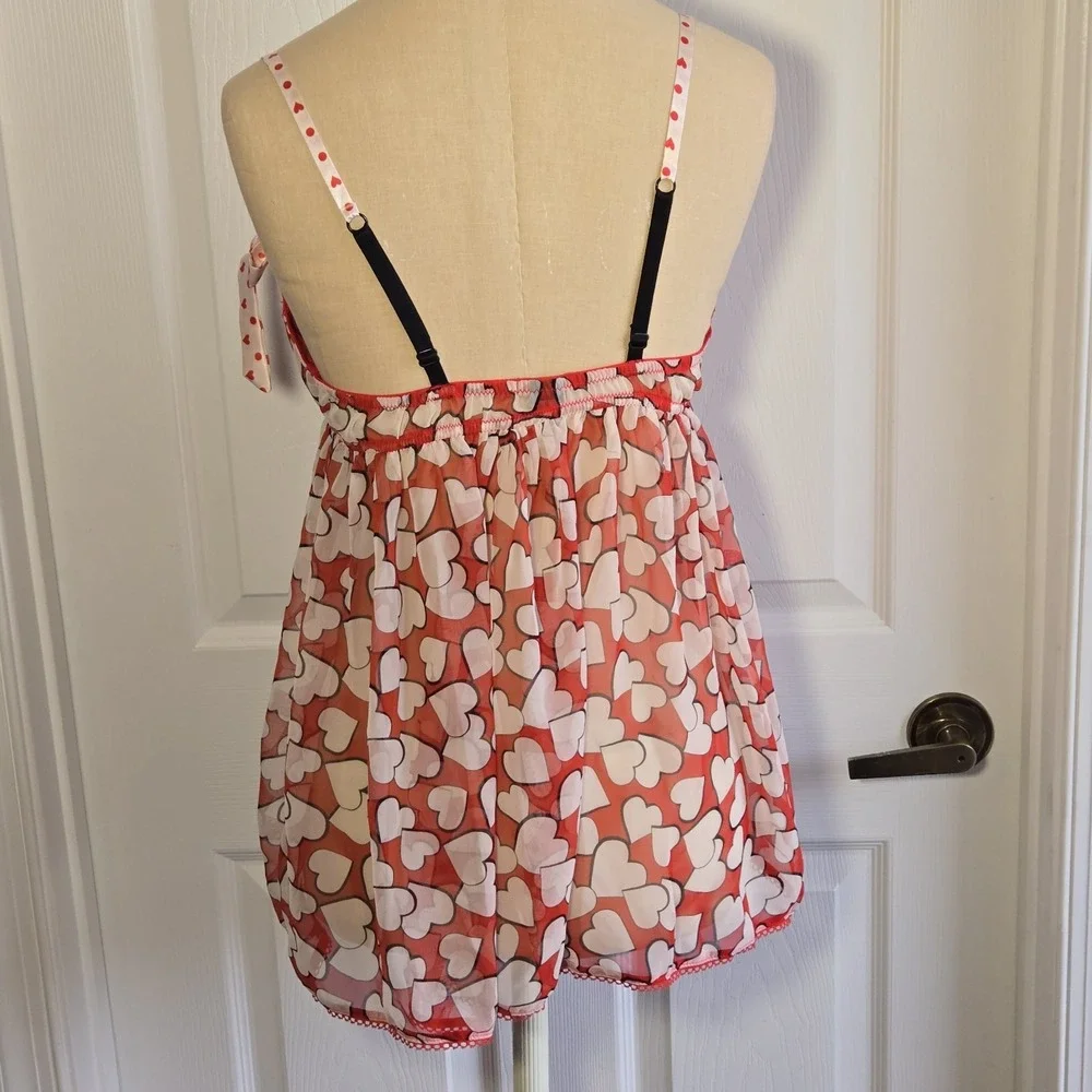 Victoria's Secret Sexy‎ Little Things Heart Print Babydoll Top Size 36C Lingerie